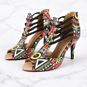 Colorful Geometric Women's Heels